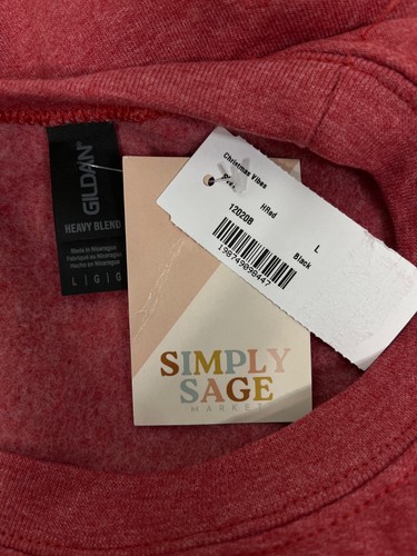 Simply Sage Market Womens Christmas Vibes Sweatshirt Large Red - Picture 4 of 6