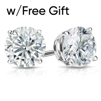 2 Karat IGI F/VS runde Lab Created gewachsene Diamanten Ohrringe echt 14K Weißgold