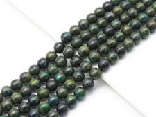 Genuine Green Blue Chrysocolla Round Smooth Beads, Sku U1393