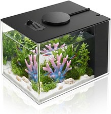 Complete Nano Betta Fish Tank 1 Gal 3.8L Small Aquarium Kit LED Light Water Pump
