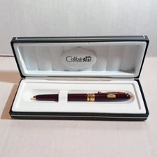 Vintage Colibri Lowes Employee Twist Type Ballpoint Pen-Glossy Red-Hard Case-99