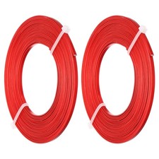 18 Gauge 3mm Wide Flat Wire, 16.4Ft 2 Roll Bendable Flat Bezel Wire, Red