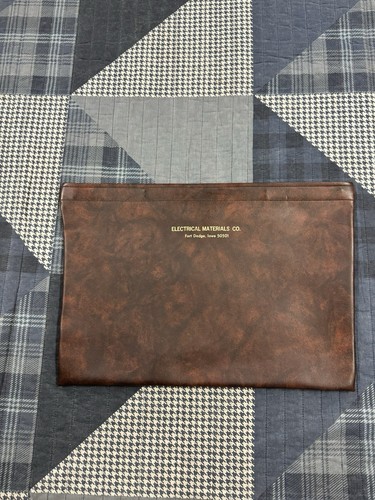 Vintage 1960s Genuine Leather Marbled Bank Money Bag Auto Closure Huge L12 X W18