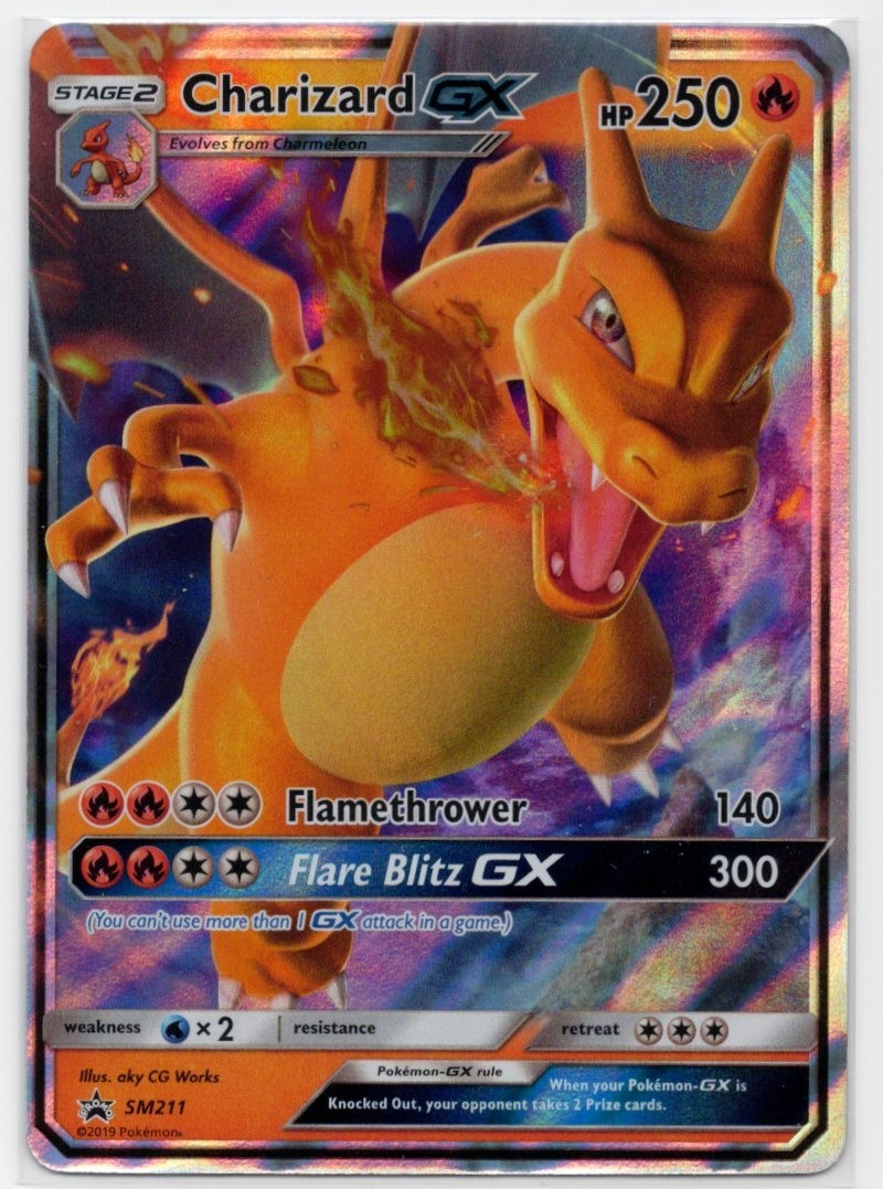 Pokemon TCG Charizard GX - SM211 - SM Black Star Promo Holo NM