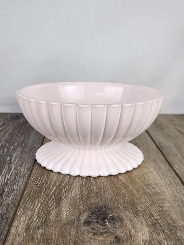 Jeanette Shell Pink Milk Glass Open Candy Dish/Bowl - Romantic Home Accent