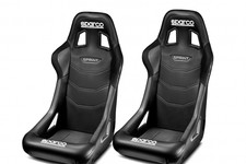 Pair Sparco Sprint Racing Bucket Seat - Black Vinyl - Fia Approved Pair Sparco Sprint Racing Bucket Seat - Black Vinyl - Fia Approved