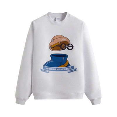 KITH x Invisible Friends M - Crewneck Sweater, White In Hand