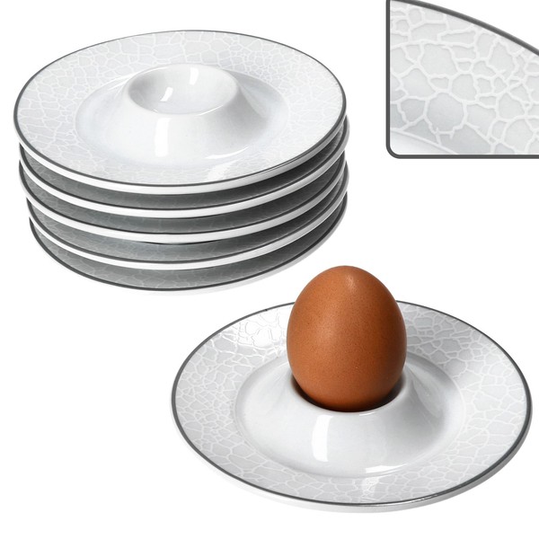 6X Venedig Kuchenteller Ø20,5Cm Porzellan Weiß Relief Dessert FrüHstüCk Salat-image