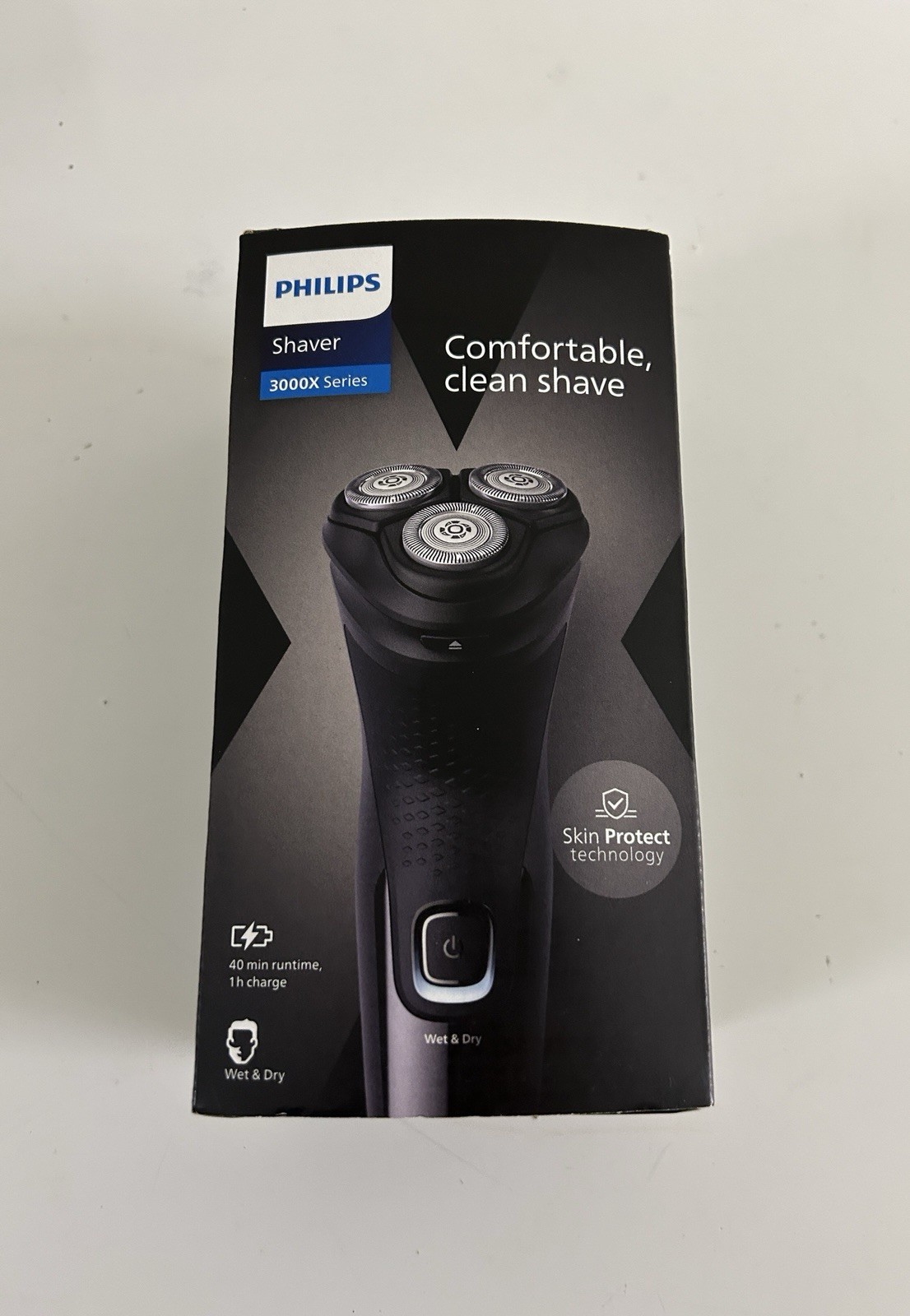 Genuine Philips Electric Shaver Series 3000X Wet & Dry for Men - Deep Black