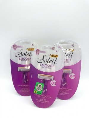 Bic Soleil Razors, 3Blades, Smooth Scented, 12 Razors (3 Packages of 4)