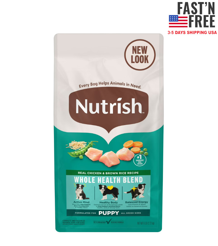 Nutrish Puppy Real Chicken & Brown Rice Dry Dog Food, 6 lb. 