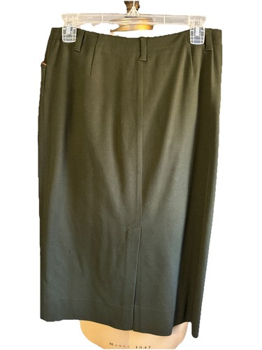 Ralph Lauren Midi Pencil Skirt Womens Size 10 Petite Green Wool Blend Vtg - Picture 5 of 8
