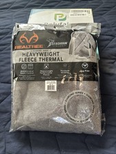 Realtree Men's Heavyweight Fleece Thermal Charcoal Heather Gray top Size M New