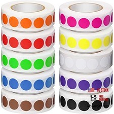Pieces 1/2 Inch Round Color Coding Labels Roll Assorted Colored Dot 5000