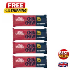 Portable High Energy Chews for Sports - Raspberry & Chia Seed Boost, 4 Pack