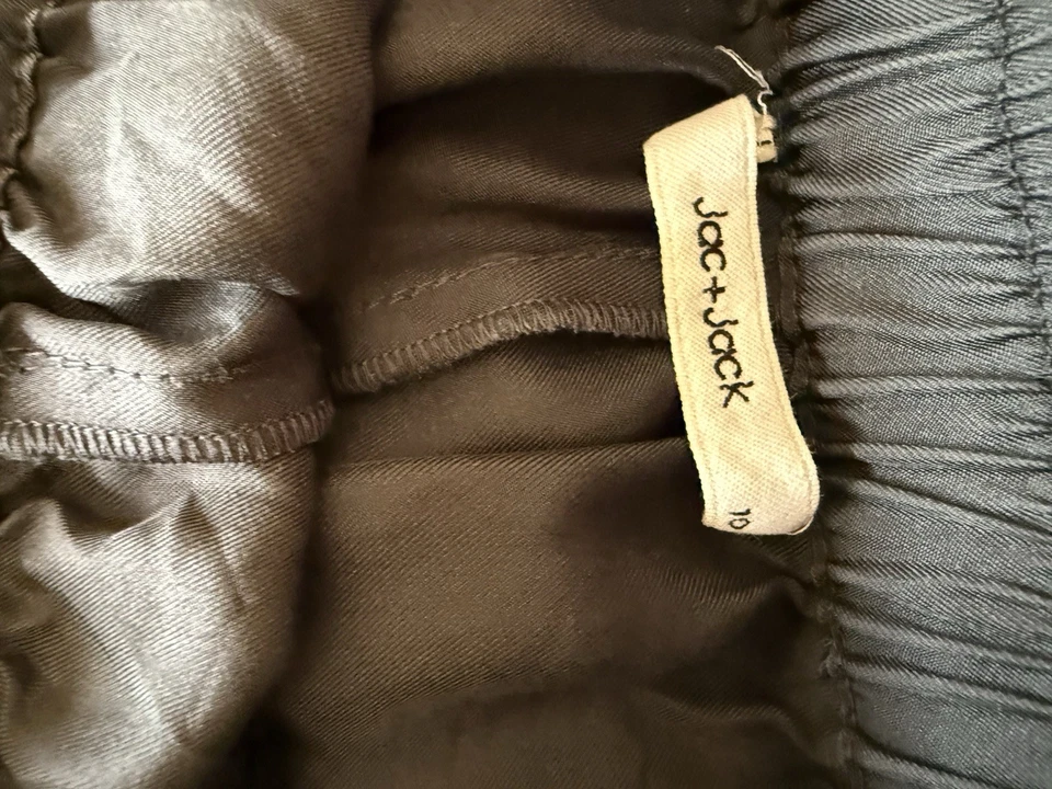 Jac and jack silk dark black pants 10 - image 3 of 4