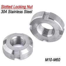 M10 - M60 Round Nuts 304 A2 Stainless Steel Metric LockNut Slotted Locking Nut
