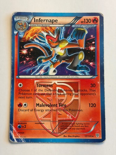 Infernape 17/135 Holo Rare Plasma Storm Pokemon Damaged