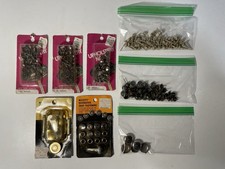 UPHOLSTERY NAILS SNAP FASTENERS Nickel Brass Smooth Hammered Vintage Old Stock