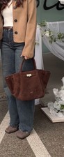 Damen Suede Handtasche Demellier Style