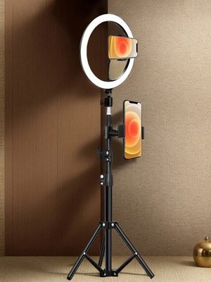 110cm Tripod Stand + O-Clip 10 Inch Ring Light Live Streaming Video Game Selfies