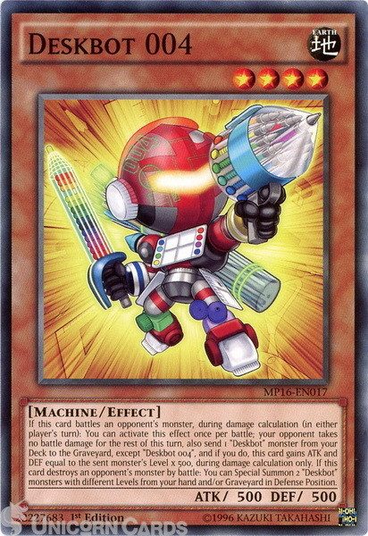 MP16-EN017 Deskbot 004 Common 1st Edition Mint YuGiOh Card
