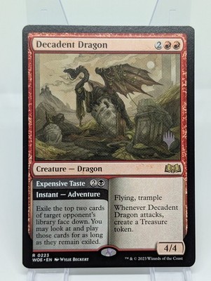 MTG-Decadent Dragon Expensive Taste (#223) Wilds of Eldraine Regular Promo