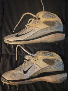 Nike Alpha Huarache 9 Elite LAX Lacrosse Cleats White Black Mens US Size 9