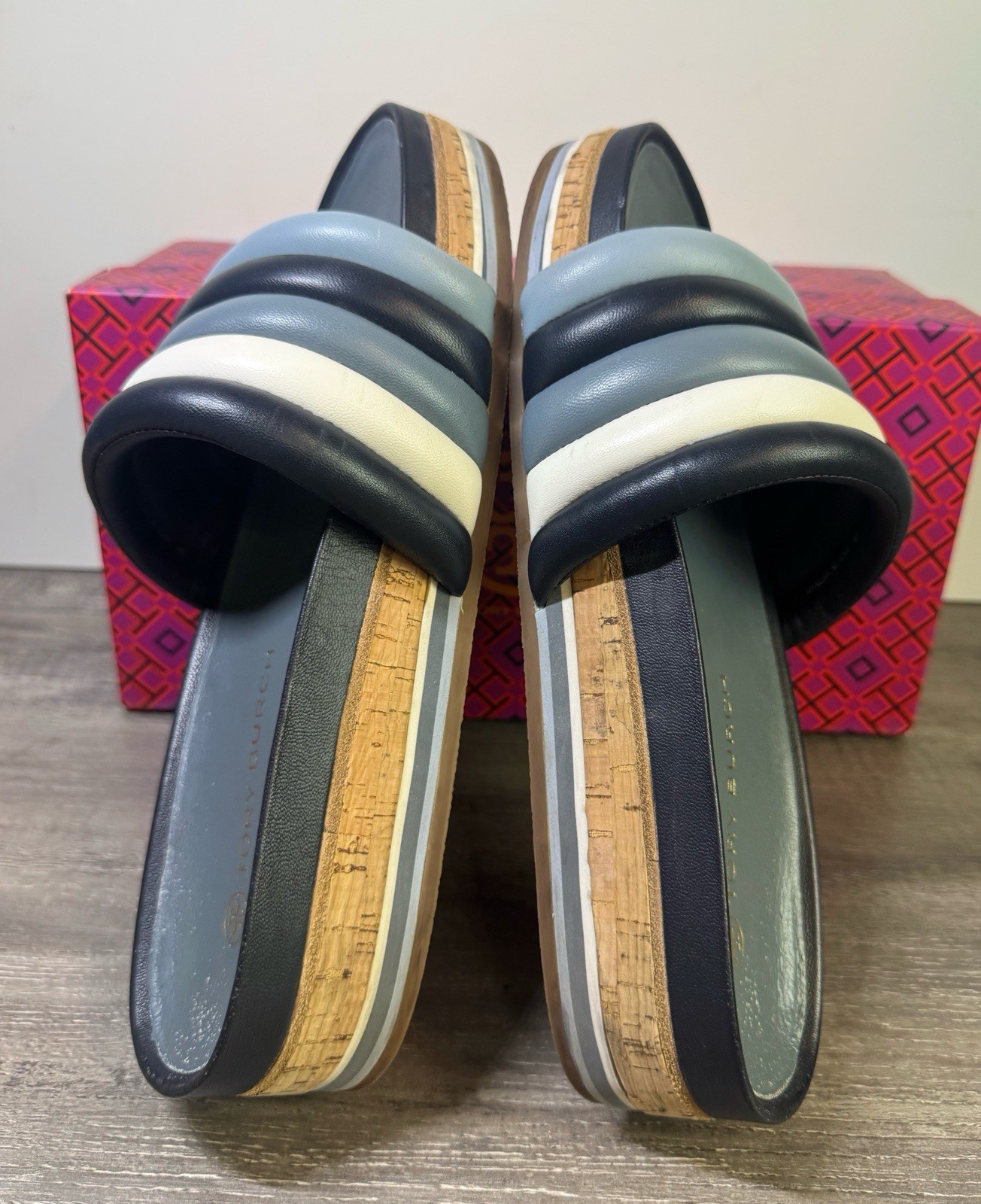 Tory Burch Quilted Napa Leather Platform Slides Size 9 $317 thumbnail 9