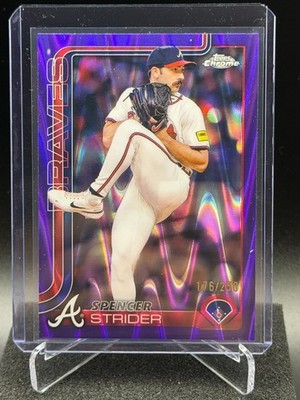 Spencer Strider 2025 Topps Chrome Purple RayWave Refractor #176/250 - Braves