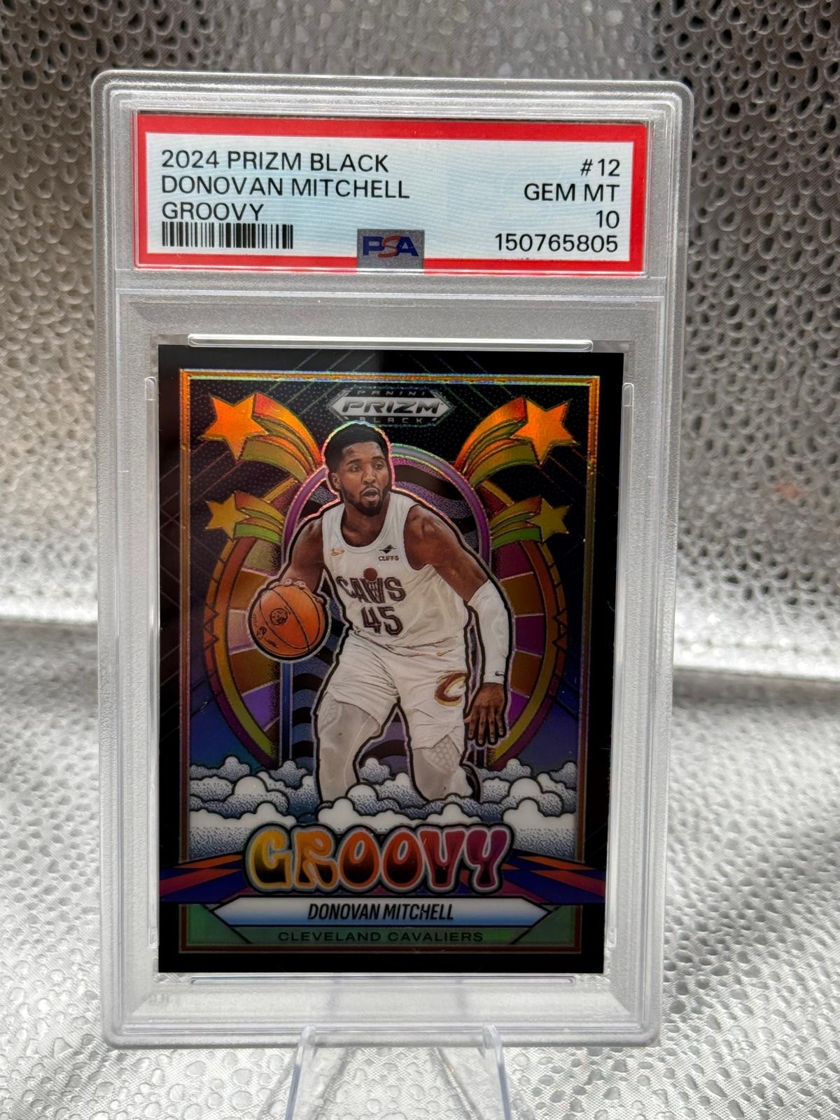 2024 Panini Prizm Black Groovy Donovan Mitchell #12 PSA 10