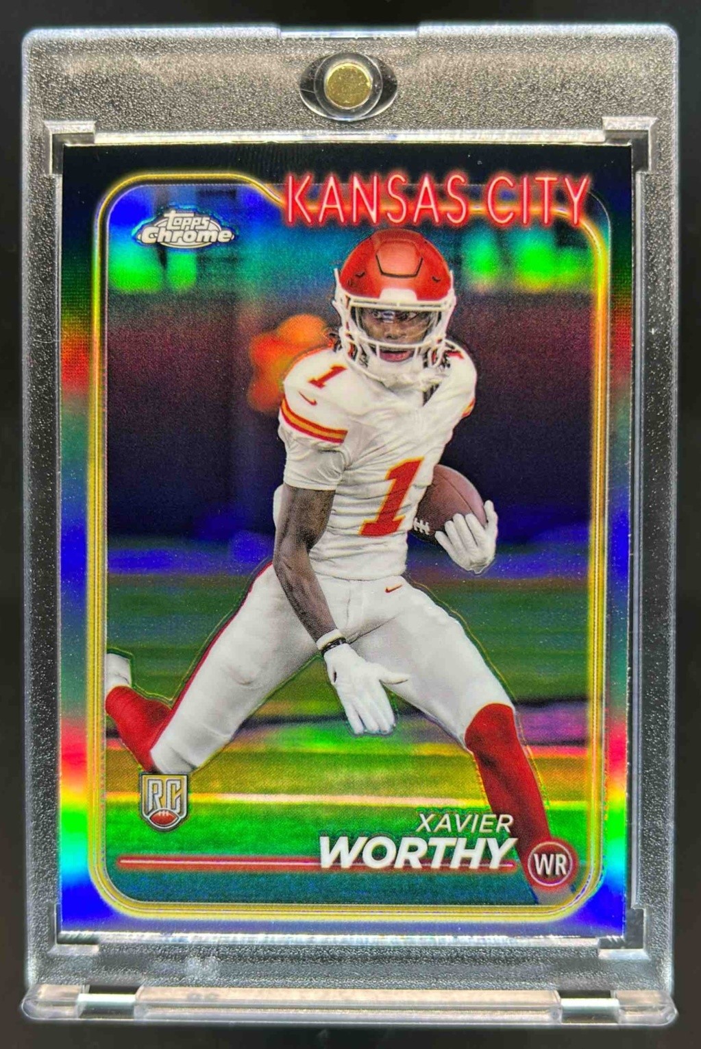 2024 Topps Chrome Xavier Worthy RC Refractor Rookie #208 Chiefs