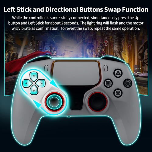 Controller di gioco 3 in 1 (Bluetooth/2.4G/cablato) per PS4/PC/iOS/Android - Foto 14 di 21