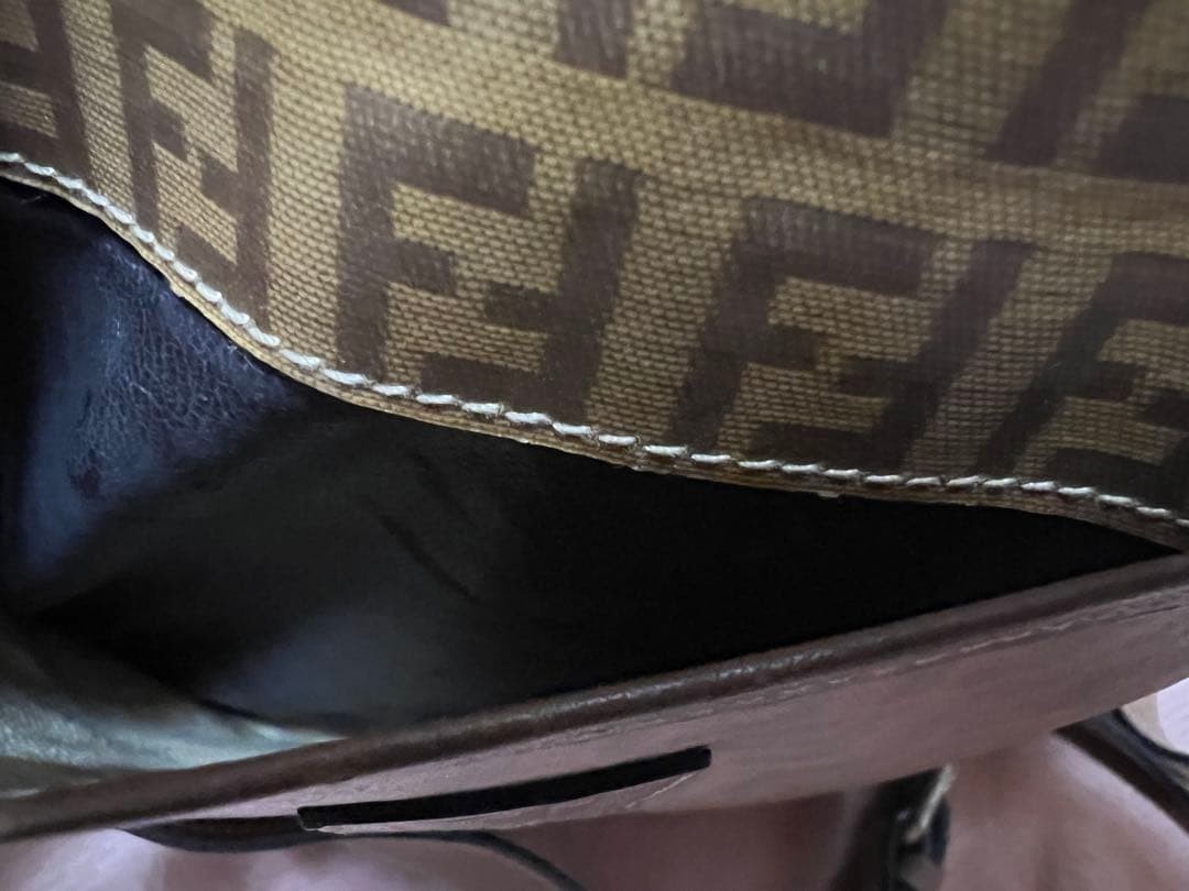 FENDI Zucca pattern box shoulder bag in PVC and leather DDP USA Shipping 2448 thumbnail 14