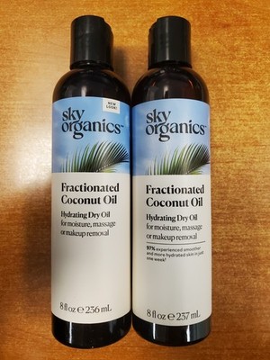 2 Pack: Sky Organics 100% Pure Fractionated Coconut Oil 8 oz ea. (7616) R6P5
