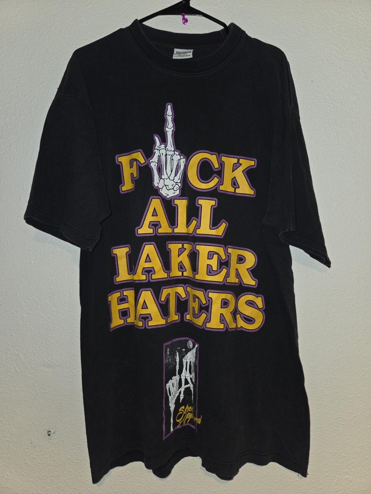 Vintage Los Angeles Lakers F All Haters Graphic Print T-Shirt Size 2X Black 00s