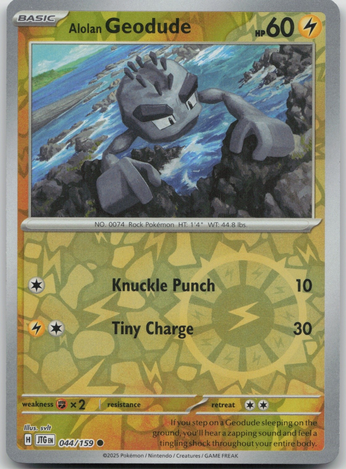 Alolan Geodude 044/159 Common SV09: Journey Together NM Reverse Holo