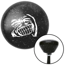 White Big Grin Meme Black Retro Metal Flake Shift Knob w/ M16x1.5 Insert Auto