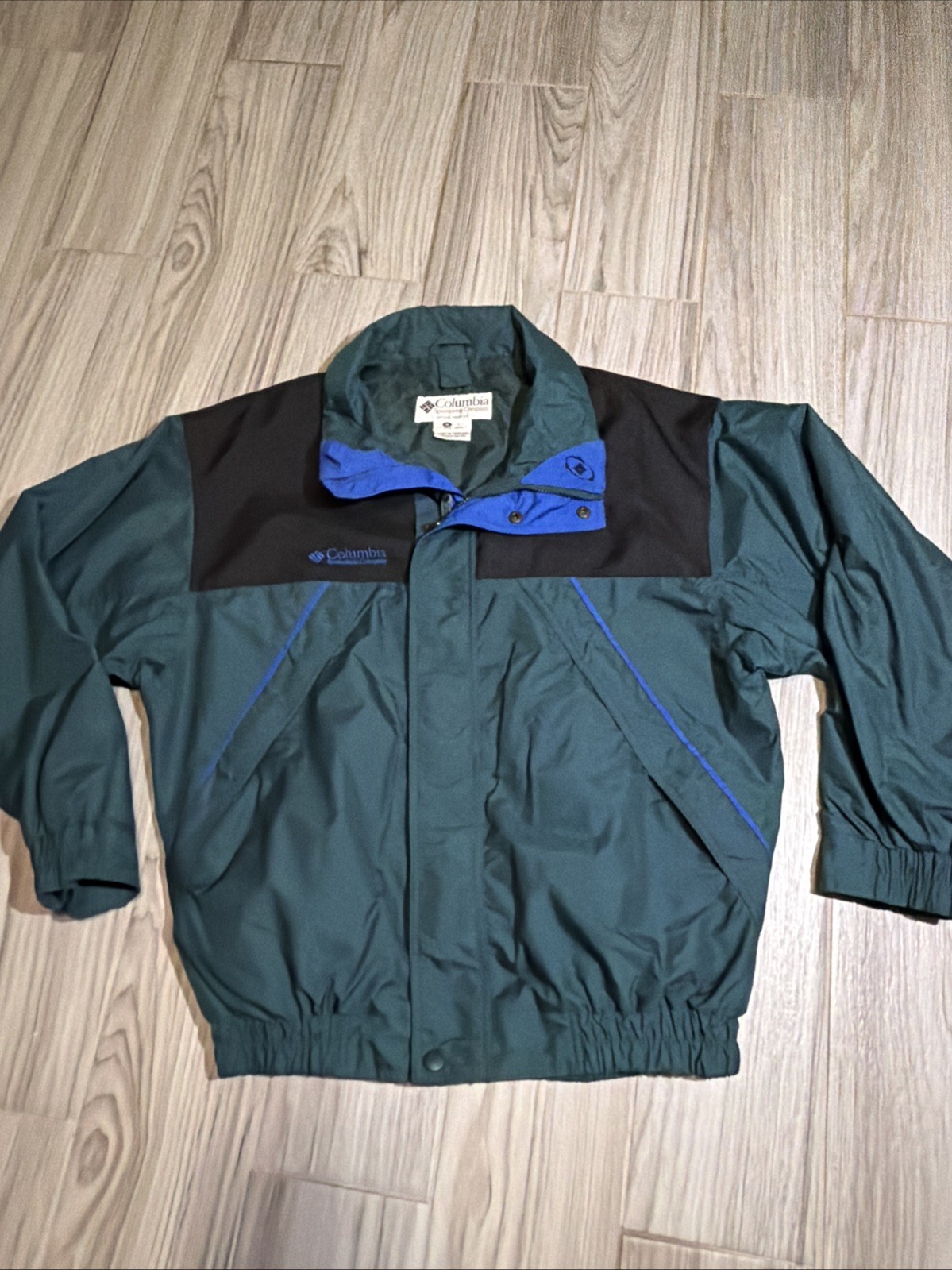 VTG Columbia Men’s Jacket Green/Black Full Zip Size L