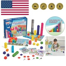MathLink Cubes Numberblocks 1-10 Activity Set, 30 Preschool Learning Activiti...