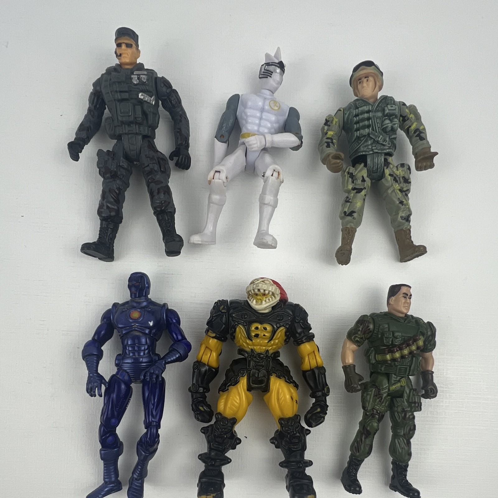 6pc Soldier Military Mixed Lot Action Figures, Plastic, No P