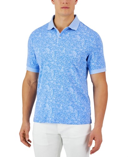 Club Room Men's Ben Tropical Polo in Pale Ink Blue-Small - 第 1/2 張圖片