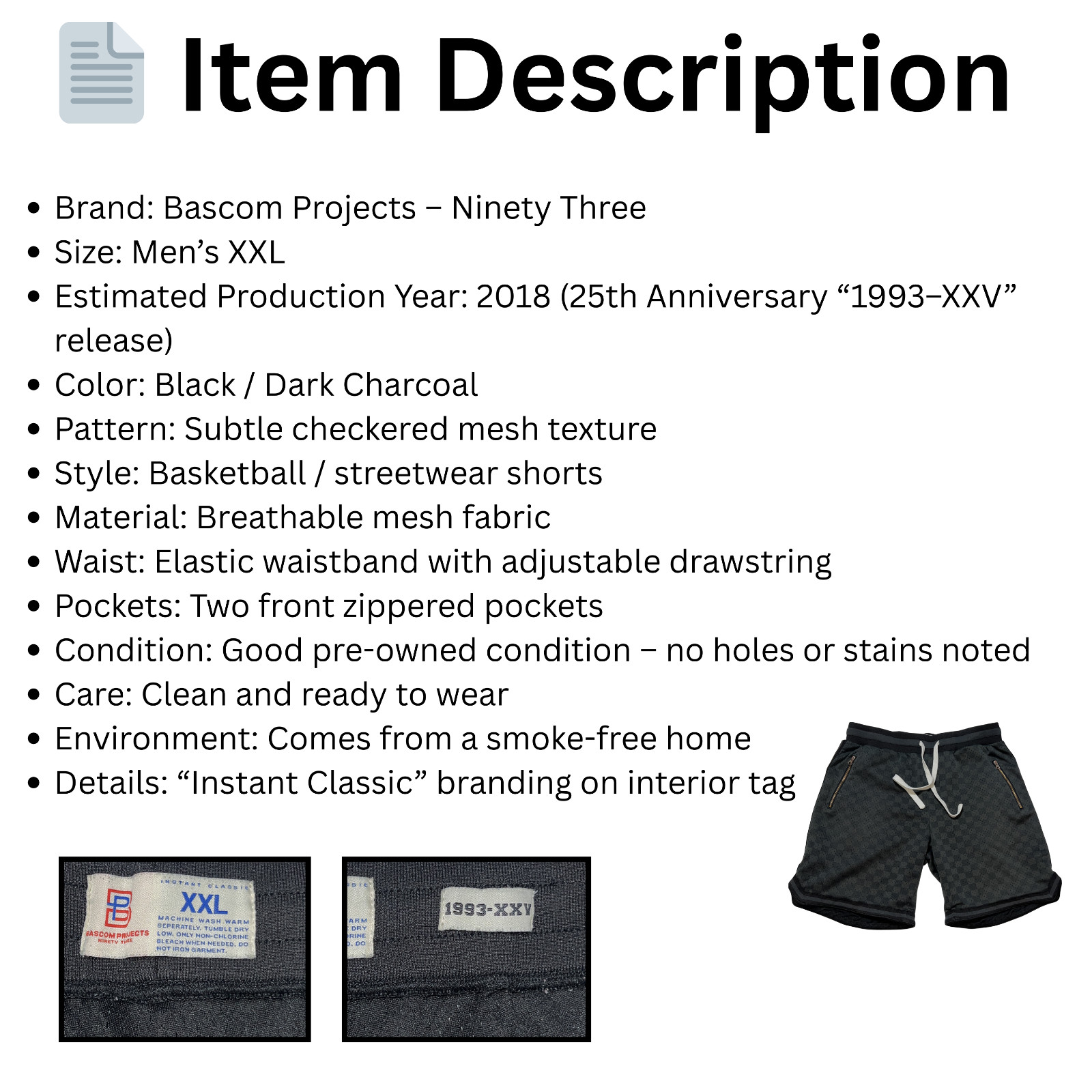 Bascom Projects Ninety Three Black Mesh Basketbal… - image 2