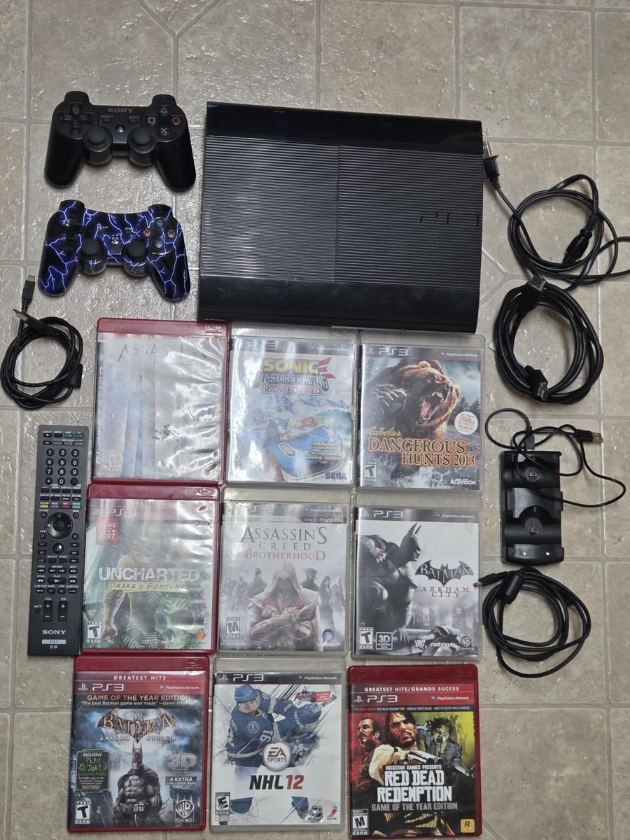 Sony PlayStation 3 PS3 Console Super Slim 250GB + 2 controllers, 9