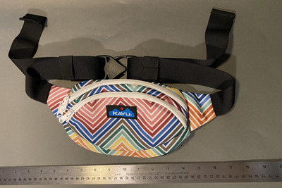 KAVU Canvas Spectator Belt Bag Hip Fanny Pack Chevron Colorful
