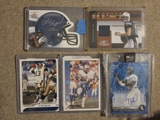 Lot of 14 football and baseball cards!  Auto's, patches, and numbered cards!