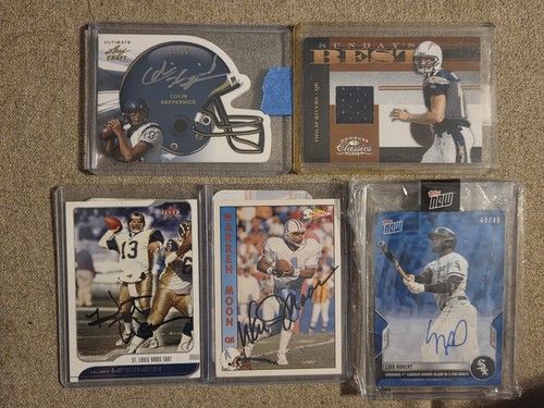 Lot of 14 football and baseball cards!  Auto's, patches, and numbered cards!