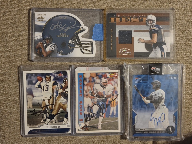 Lot of 14 football and baseball cards!  Auto's, patches, and numbered cards!