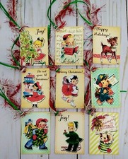 9 Retro Style Christmas Handmade Gift Tags Scrapbooks Junk Journals Crafts