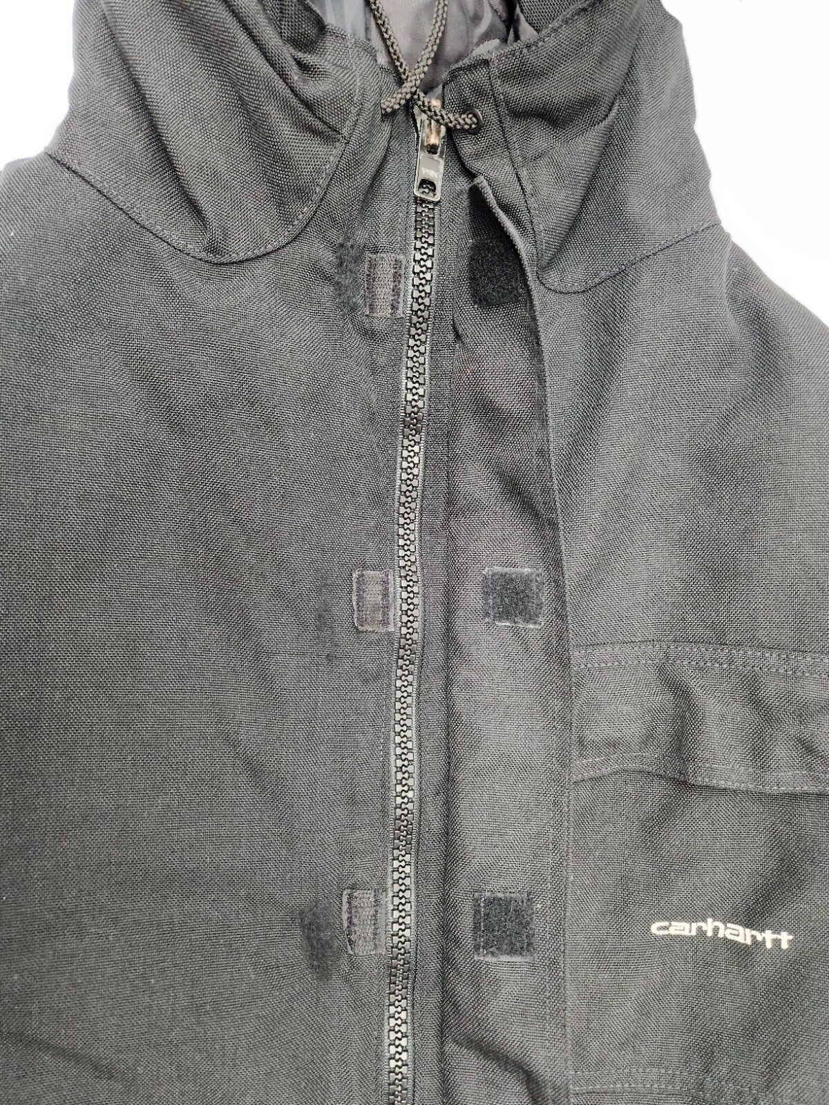 Vtg. CARHARTT PQC305 Cordura Mens Sz L Black Full Zip Quilted Jacket Hooded Coat thumbnail 15